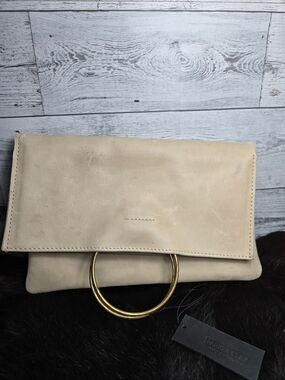 Parker Clay Nyala Foldover Clutch in Bone Minimalist